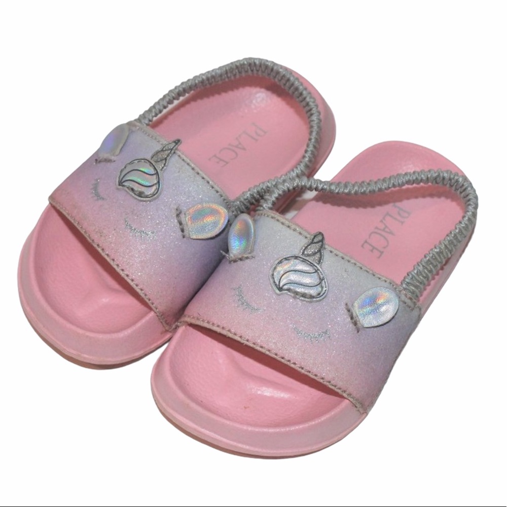 PLACE Unicorn Sparkly Sandals Toddler 7